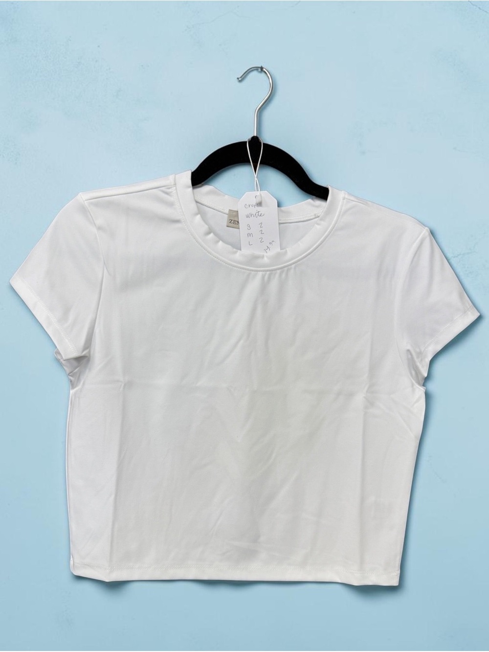 Classic White Crewneck Women’s Tee Crop